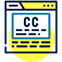 Icon with the closed captioning logo.