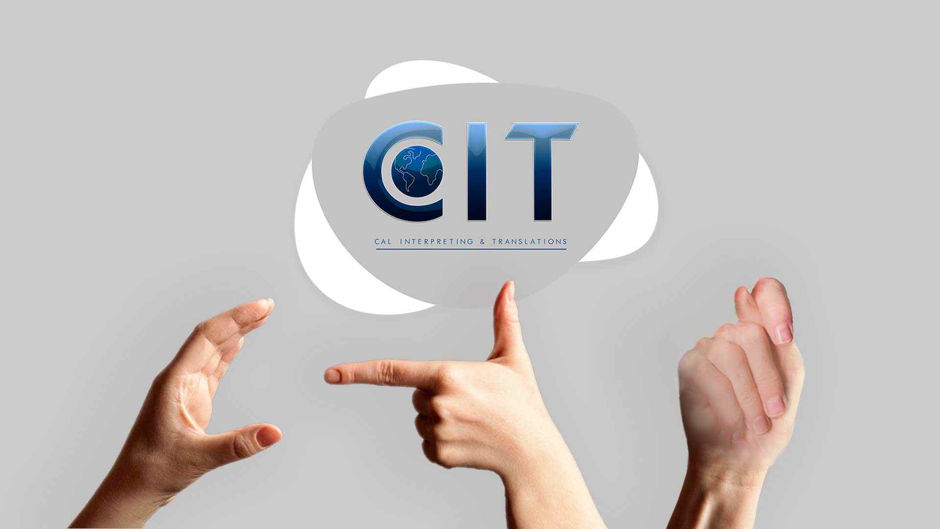 ASL American Sign Language displaying three hands. C,I, and T